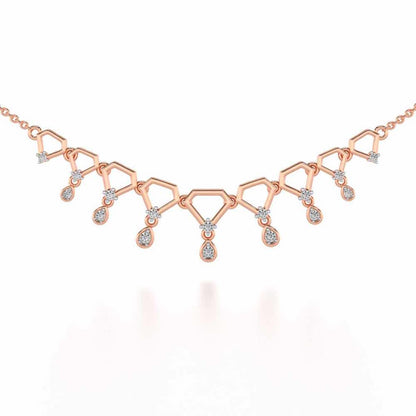Lovely Drops Silver Necklace - Rose Gold - Image 1