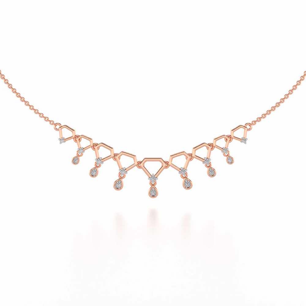 Lovely Drops Silver Necklace - Rose Gold - Image 2