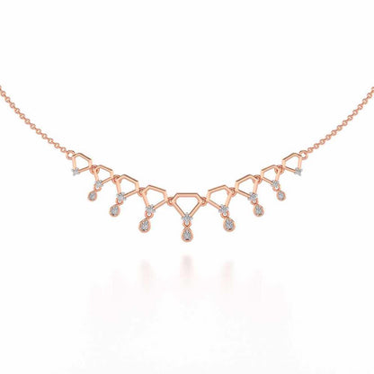 Lovely Drops Silver Necklace - Rose Gold - Image 2