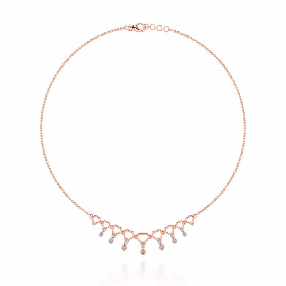 Lovely Drops Silver Necklace - Rose Gold - Image 3