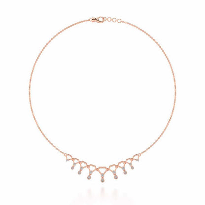 Lovely Drops Silver Necklace - Rose Gold - Image 3