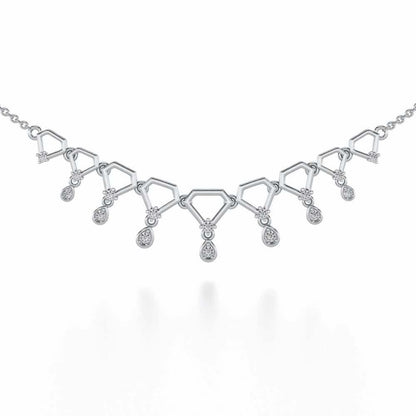 Lovely Drops Silver Necklace - White Gold - Image 1