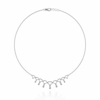 Lovely Drops Silver Necklace - White Gold - Image 3