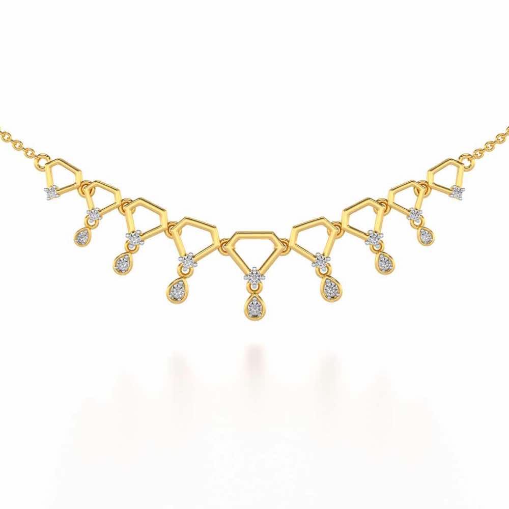 Lovely Drops Silver Necklace - Yellow Gold - Image 1