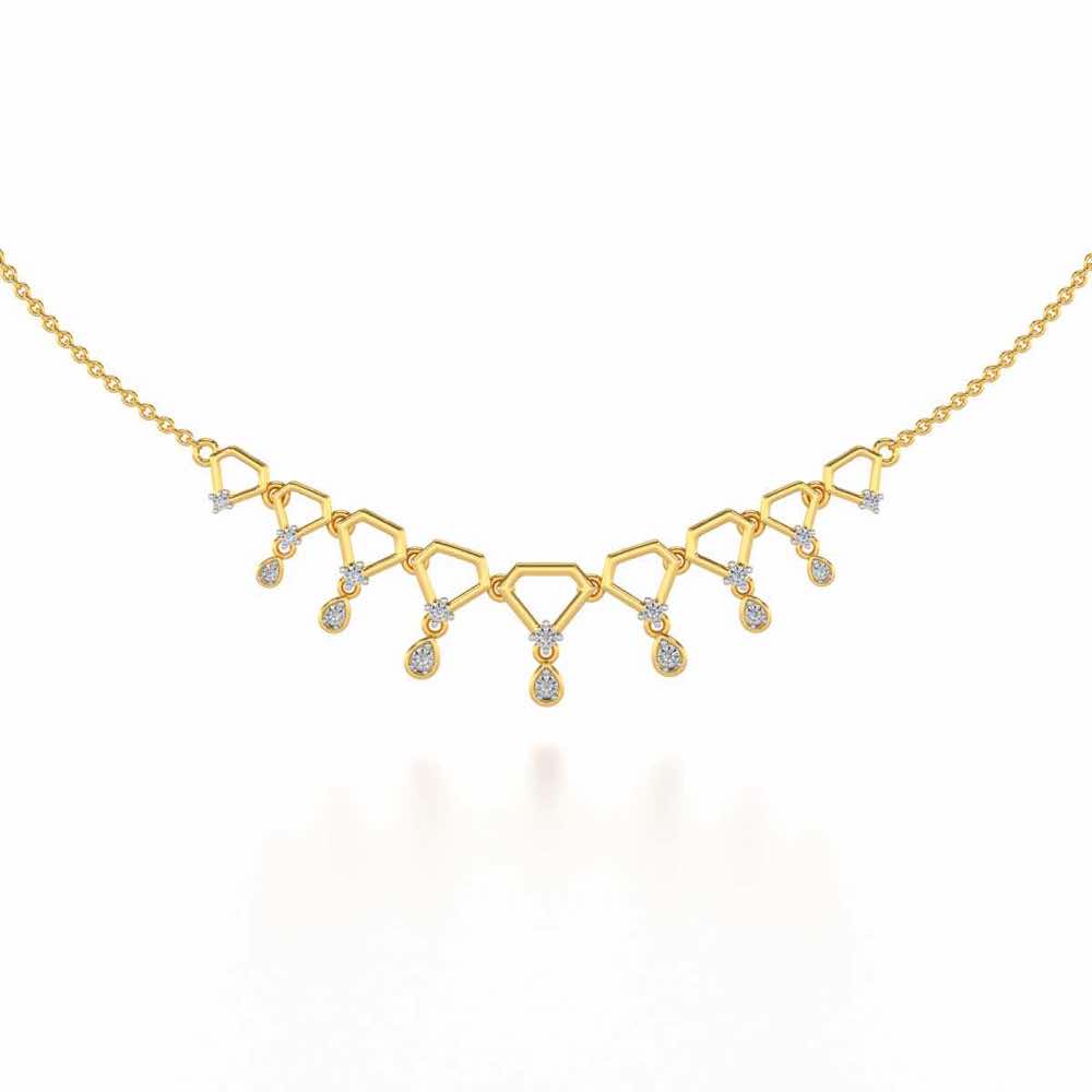 Lovely Drops Silver Necklace - Yellow Gold - Image 2