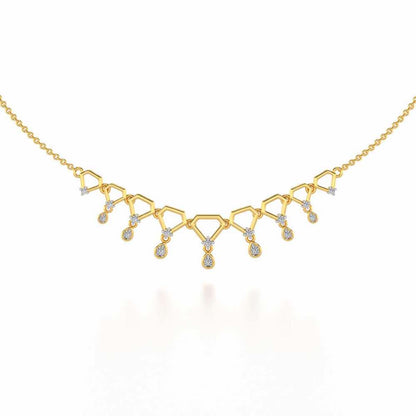 Lovely Drops Silver Necklace - Yellow Gold - Image 2