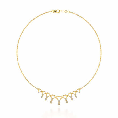 Lovely Drops Silver Necklace - Yellow Gold - Image 3