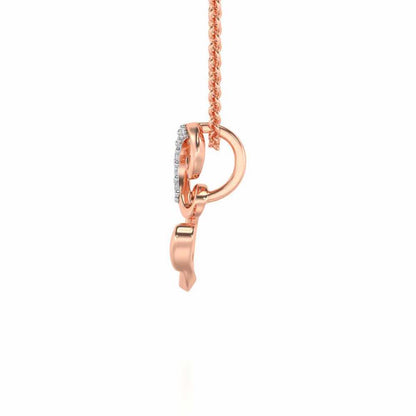 Lovely E Silver Pendant - Rose Gold - Image 3