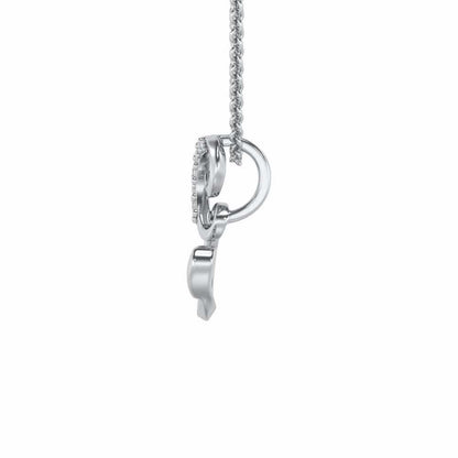 Lovely E Silver Pendant - White Gold - Image 3