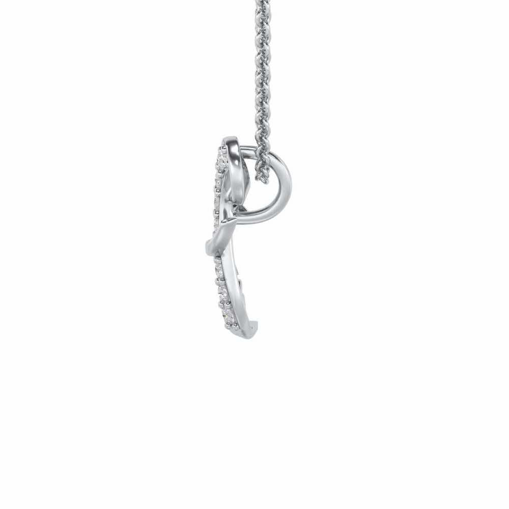 Lovely F Silver Pendant - White Gold - Image 3