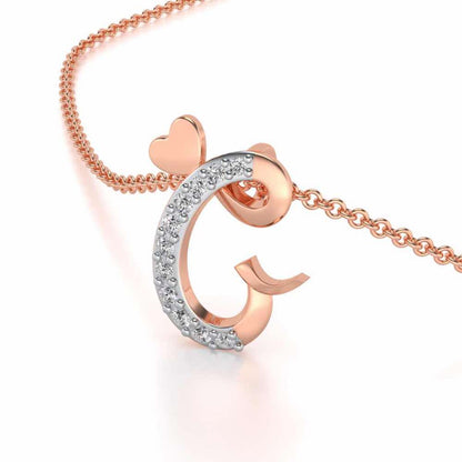 Lovely G Silver Pendant - Rose Gold - Image 2