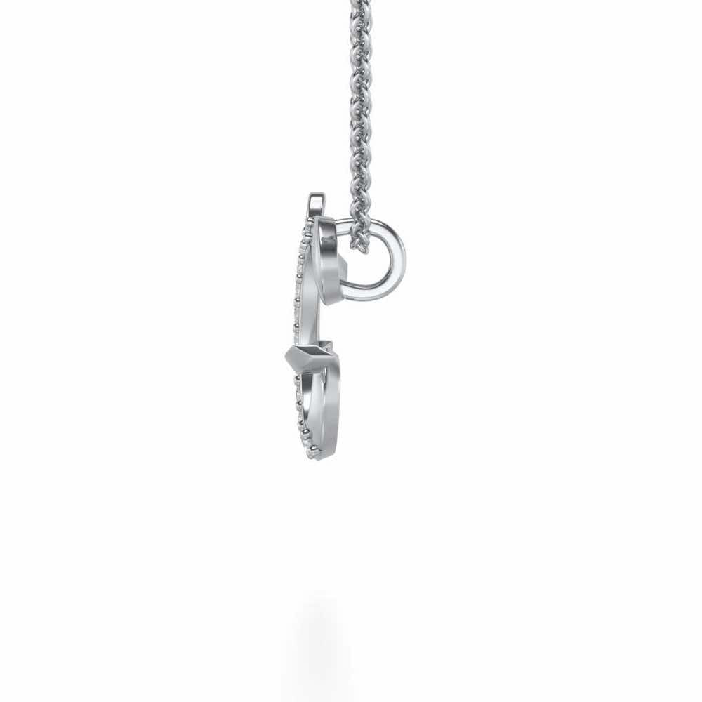 Lovely G Silver Pendant - White Gold - Image 3