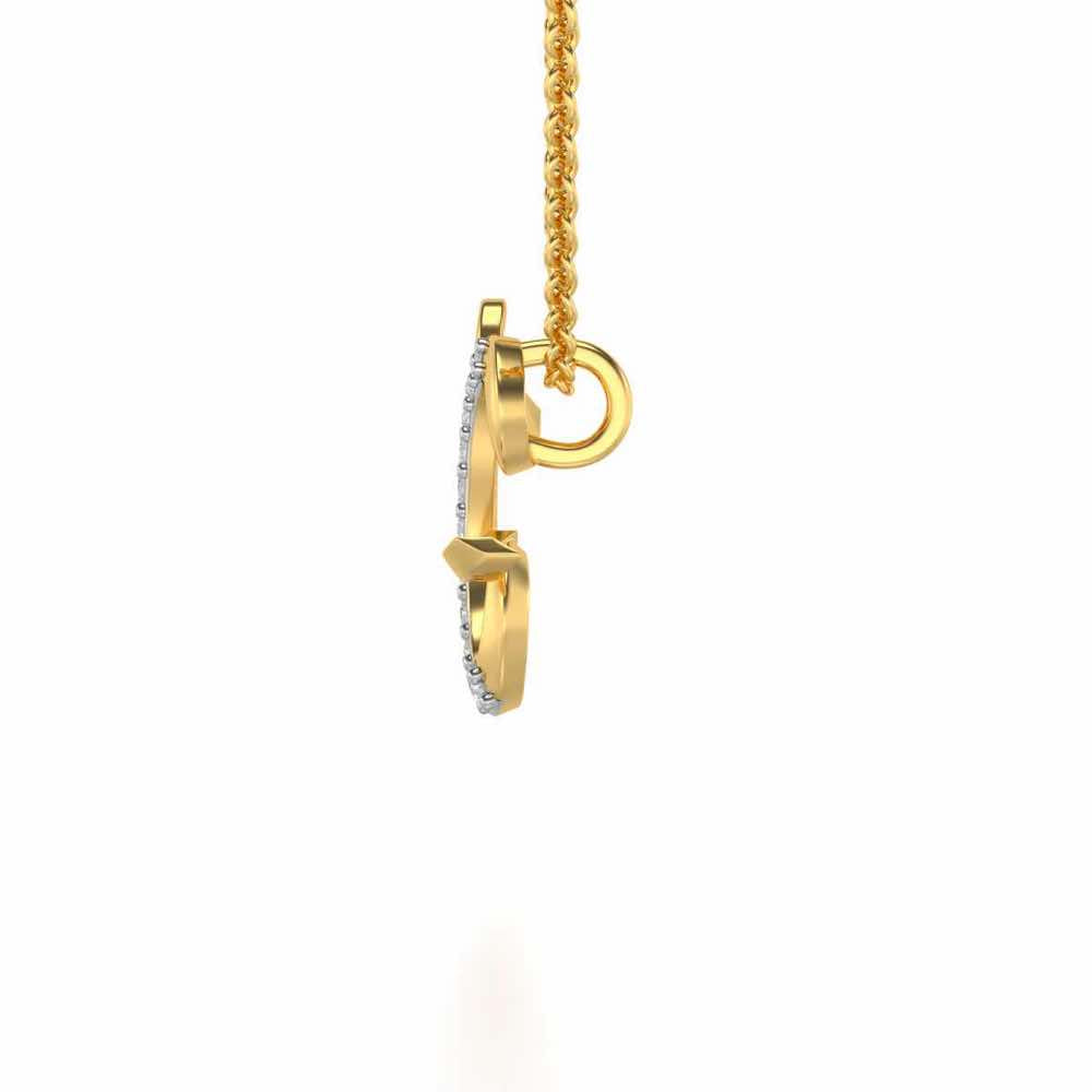 Lovely G Silver Pendant - Yellow Gold - Image 3