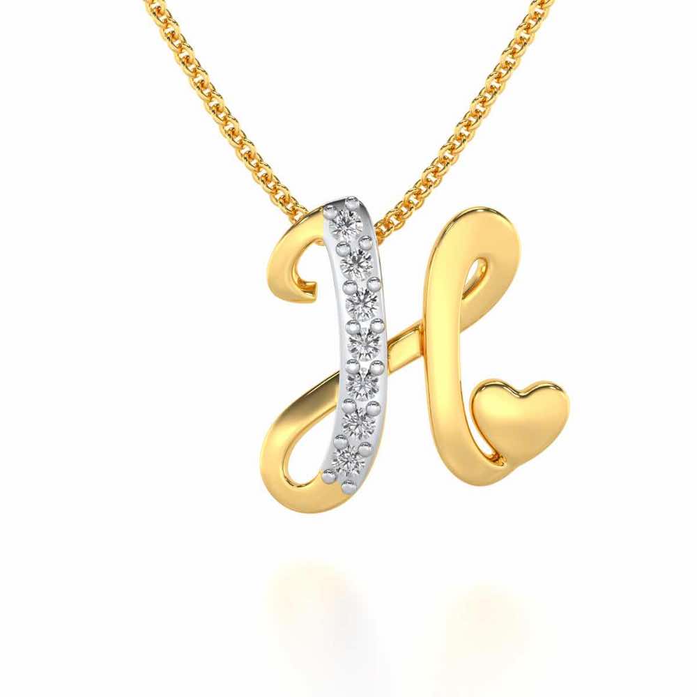 Lovely H Silver Pendant