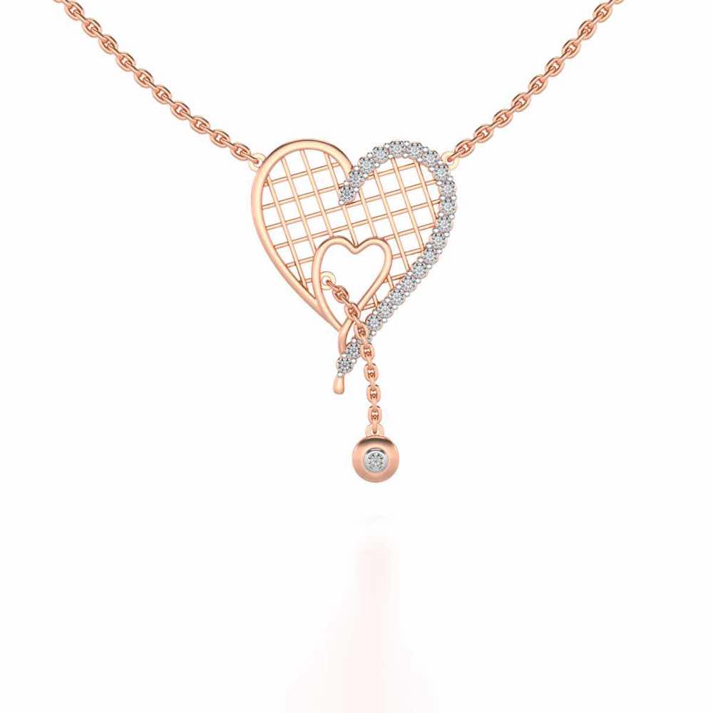 Lovely Heart Silver Pendant - Rose Gold - Image 1