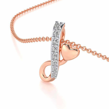 Lovely I Silver Pendant - Rose Gold - Image 2