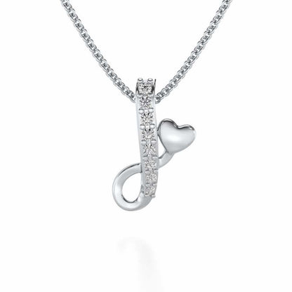 Lovely I Silver Pendant - White Gold - Image 1
