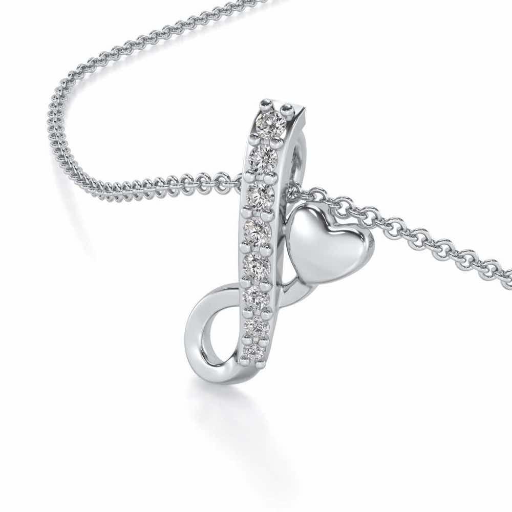 Lovely I Silver Pendant - White Gold - Image 2