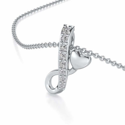 Lovely I Silver Pendant - White Gold - Image 2