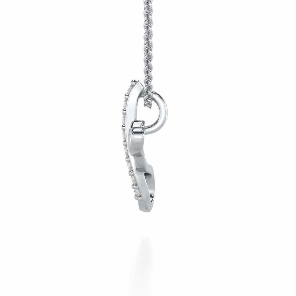 Lovely I Silver Pendant - White Gold - Image 3