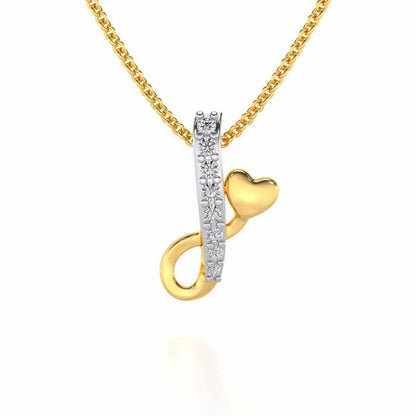 Lovely I Silver Pendant - Yellow Gold - Image 1