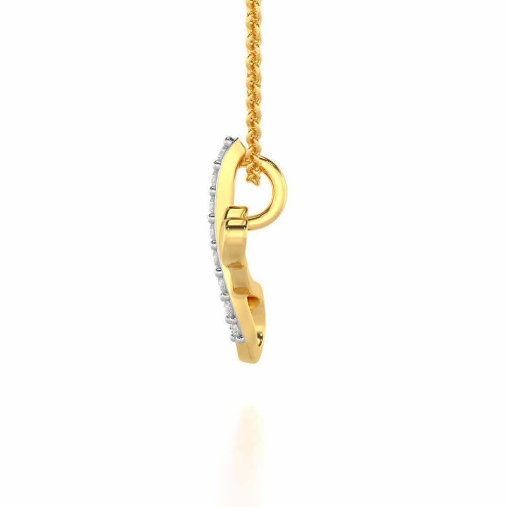 Lovely I Silver Pendant - Yellow Gold - Image 3