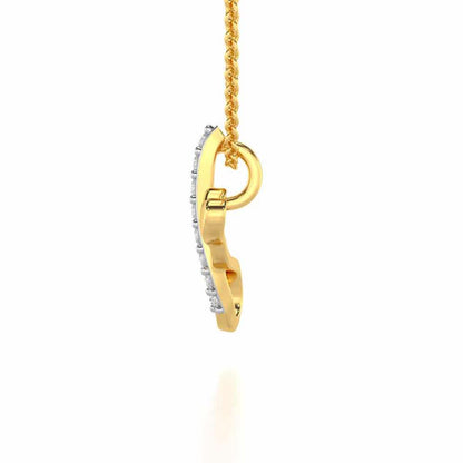 Lovely I Silver Pendant - Yellow Gold - Image 3