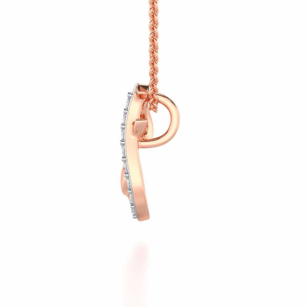 Lovely J Silver Pendant - Rose Gold - Image 3