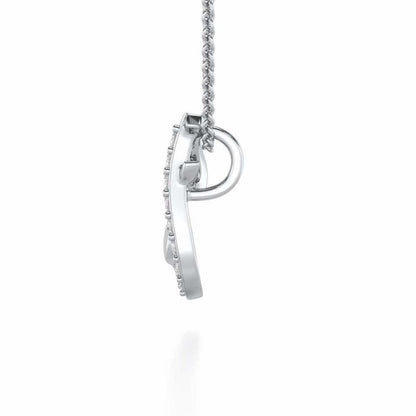 Lovely J Silver Pendant - White Gold - Image 3