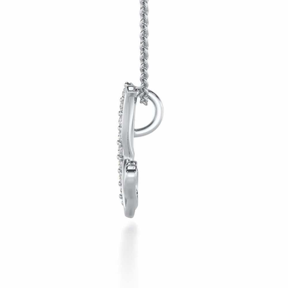 Lovely K Silver Pendant - White Gold - Image 3