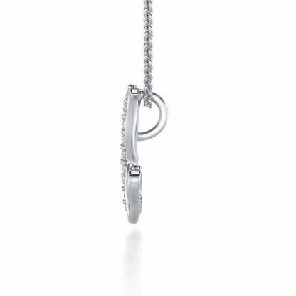 Lovely K Silver Pendant - White Gold - Image 3