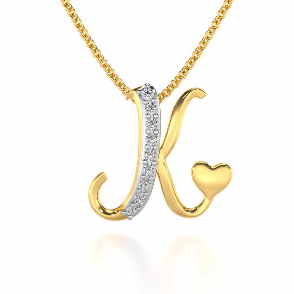 Lovely K Silver Pendant - Yellow Gold - Image 2