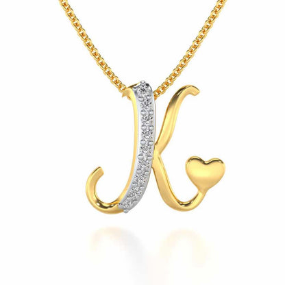 Lovely K Silver Pendant - Yellow Gold - Image 2