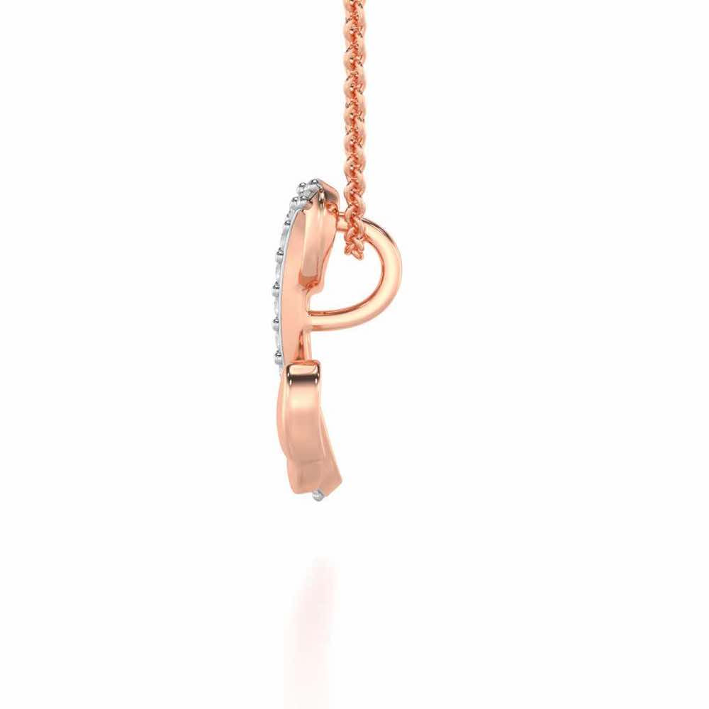 Lovely L Silver Pendant - Rose Gold - Image 3