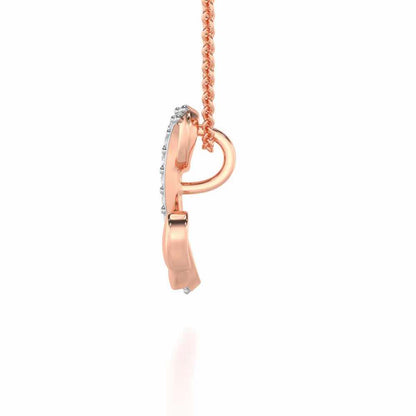 Lovely L Silver Pendant - Rose Gold - Image 3
