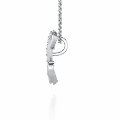Lovely L Silver Pendant - White Gold - Image 3