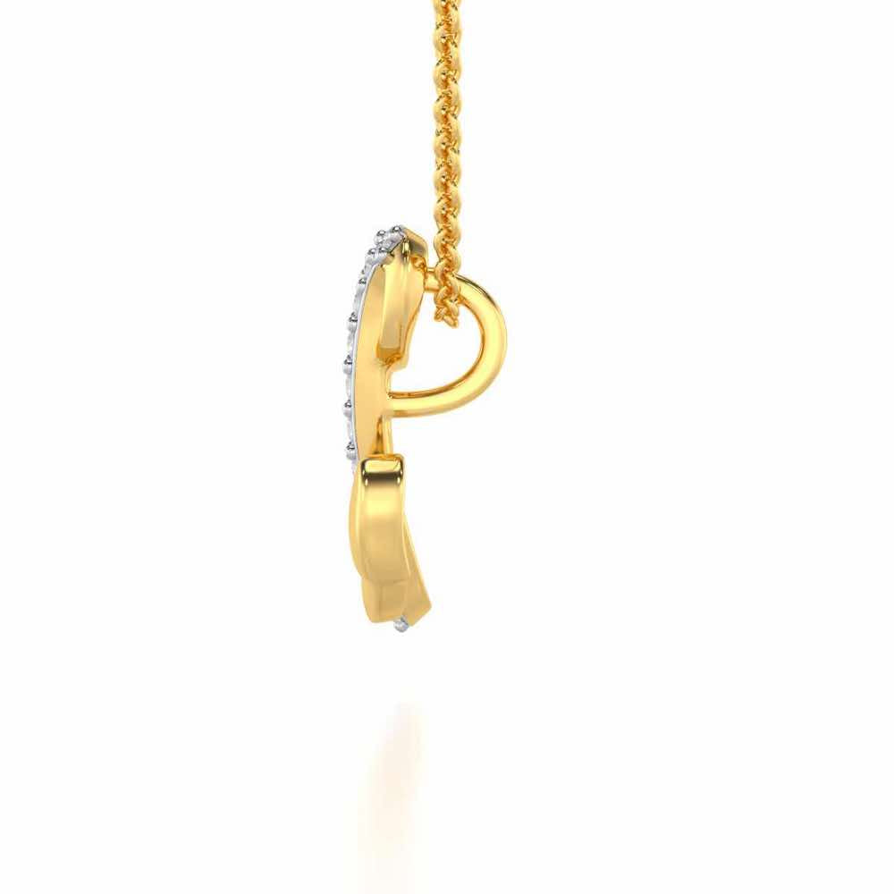 Lovely L Silver Pendant - Yellow Gold - Image 3