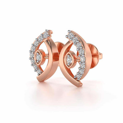 Lovely Leaf Silver Studs - Rose Gold - Image 3