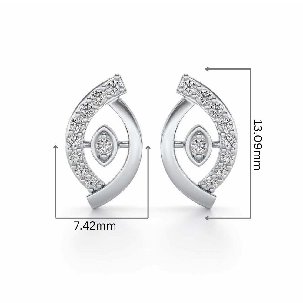 Lovely Leaf Silver Studs - White Gold - Image 2