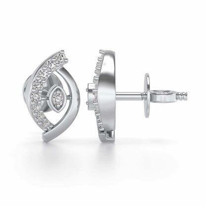 Lovely Leaf Silver Studs - White Gold - Image 4