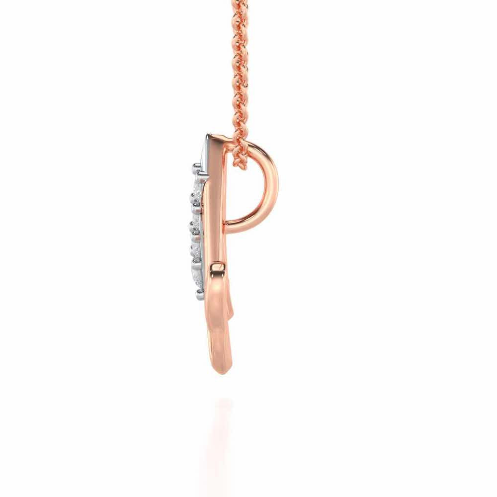 Lovely M Silver Pendant - Rose Gold - Image 3