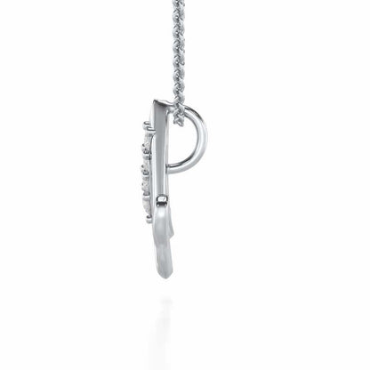 Lovely M Silver Pendant - White Gold - Image 3