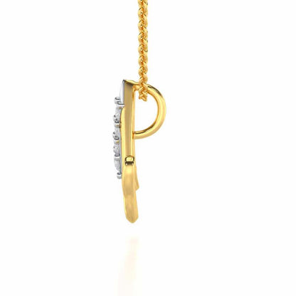 Lovely M Silver Pendant - Yellow Gold - Image 3