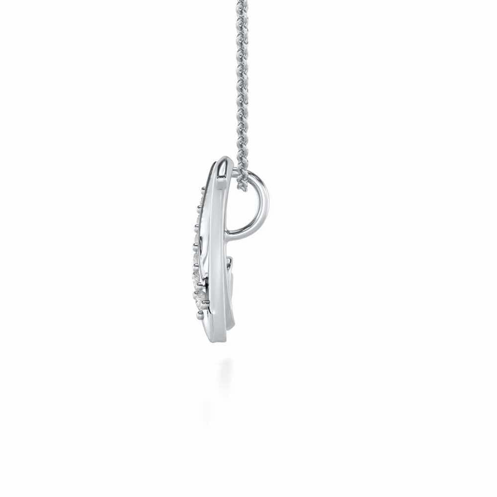 Lovely N Silver Pendant - White Gold - Image 3