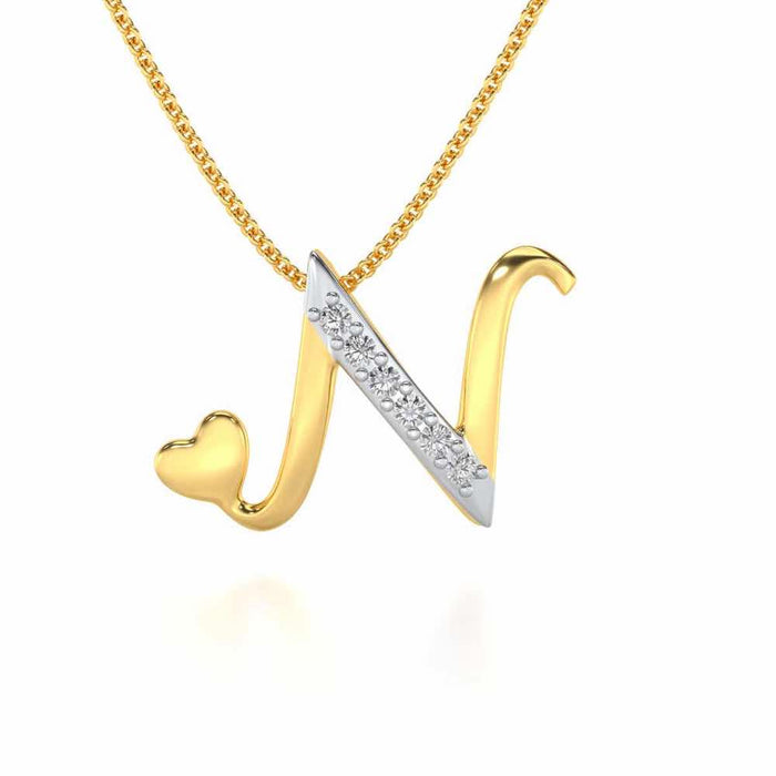 Lovely N Silver Pendant - Yellow Gold - Image 1