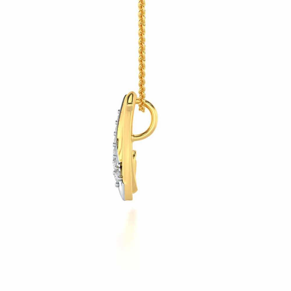 Lovely N Silver Pendant - Yellow Gold - Image 3