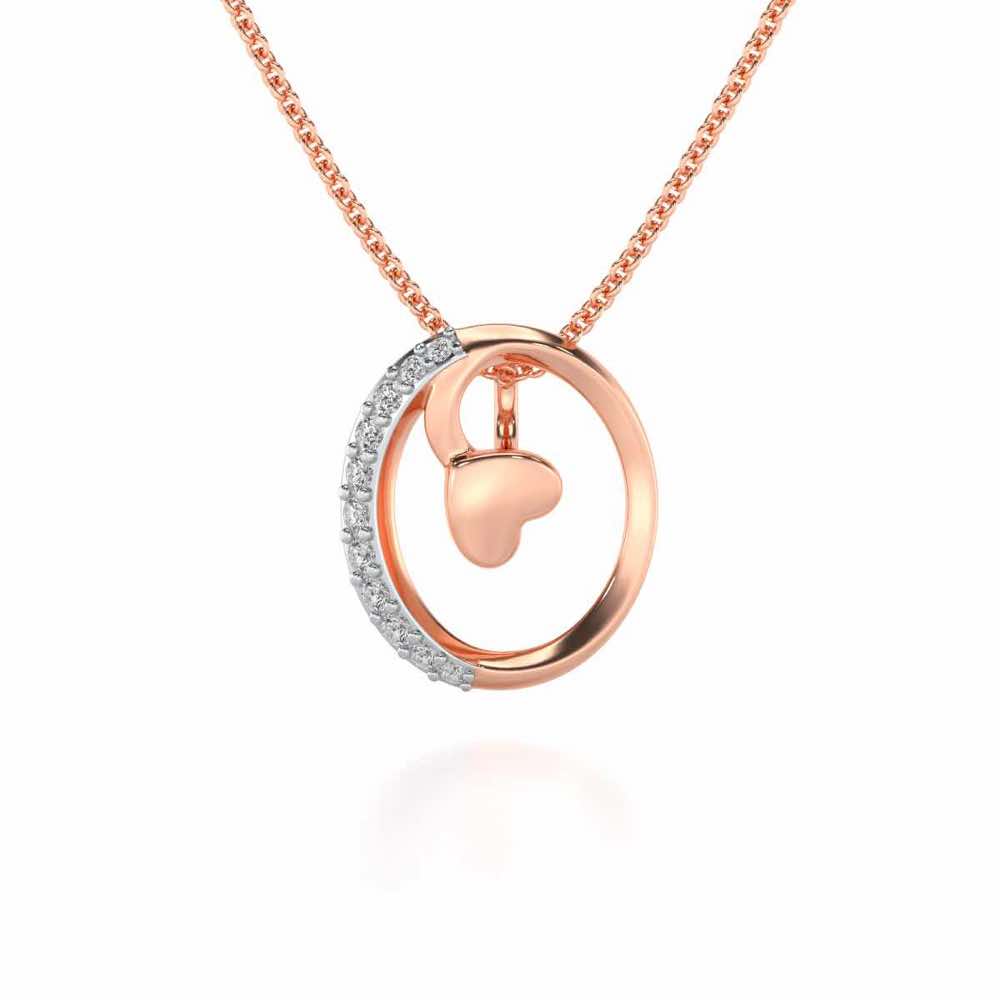 Lovely O Silver Pendant - Rose Gold - Image 1