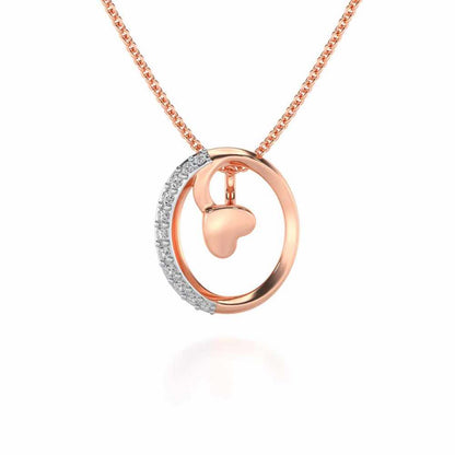 Lovely O Silver Pendant - Rose Gold - Image 1