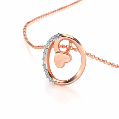 Lovely O Silver Pendant - Rose Gold - Image 2