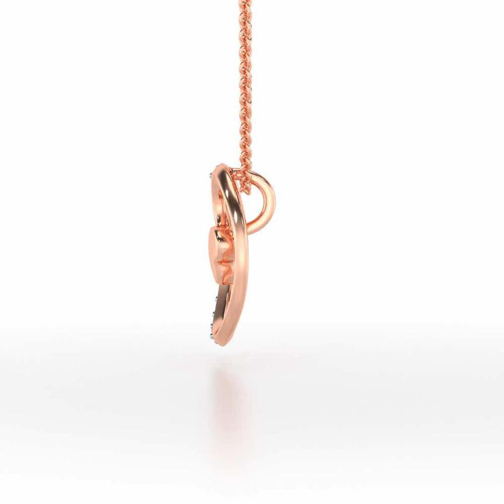 Lovely O Silver Pendant - Rose Gold - Image 3